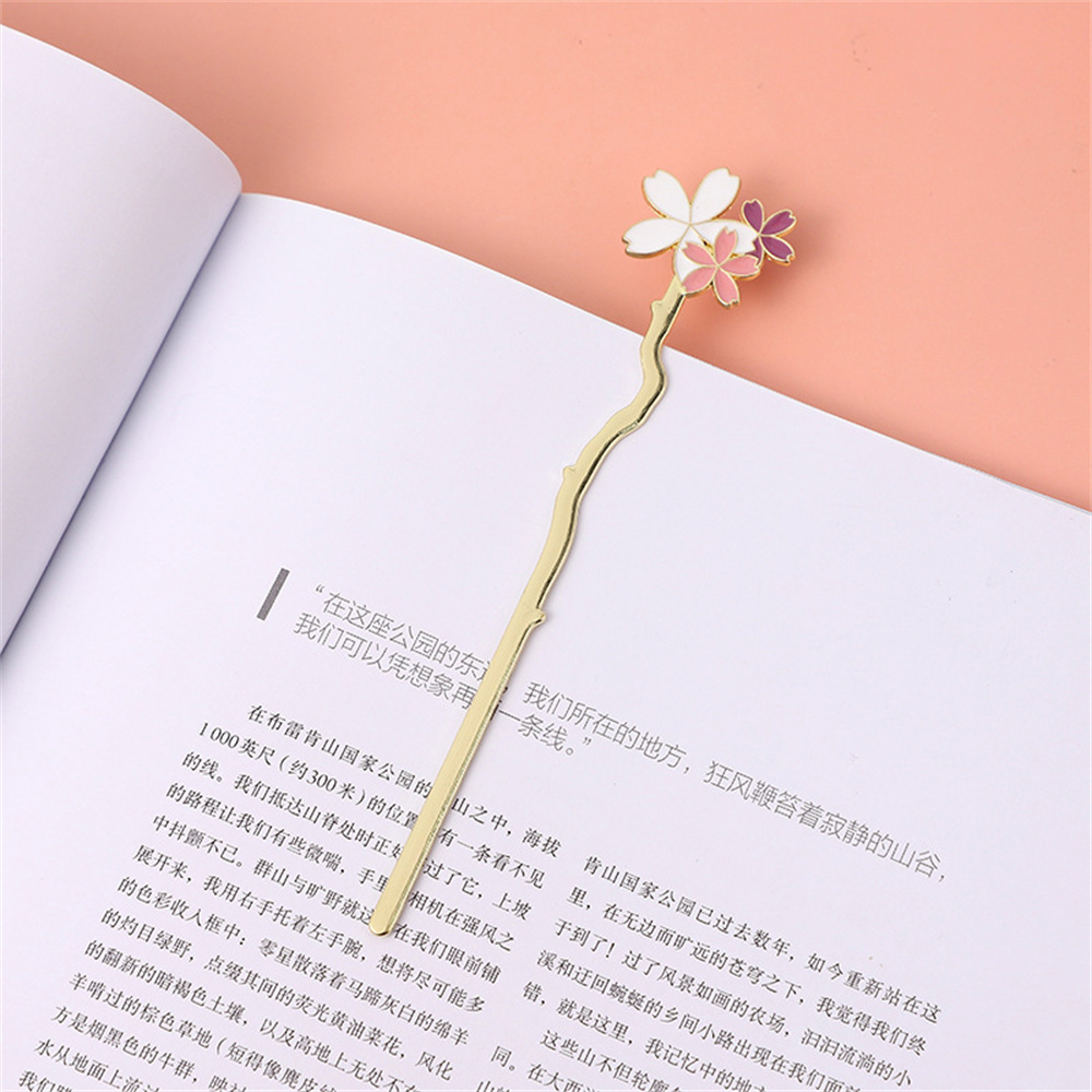 Dried Flower Bookmark - Segnalibro Sakura in metallo segnalibro creativo